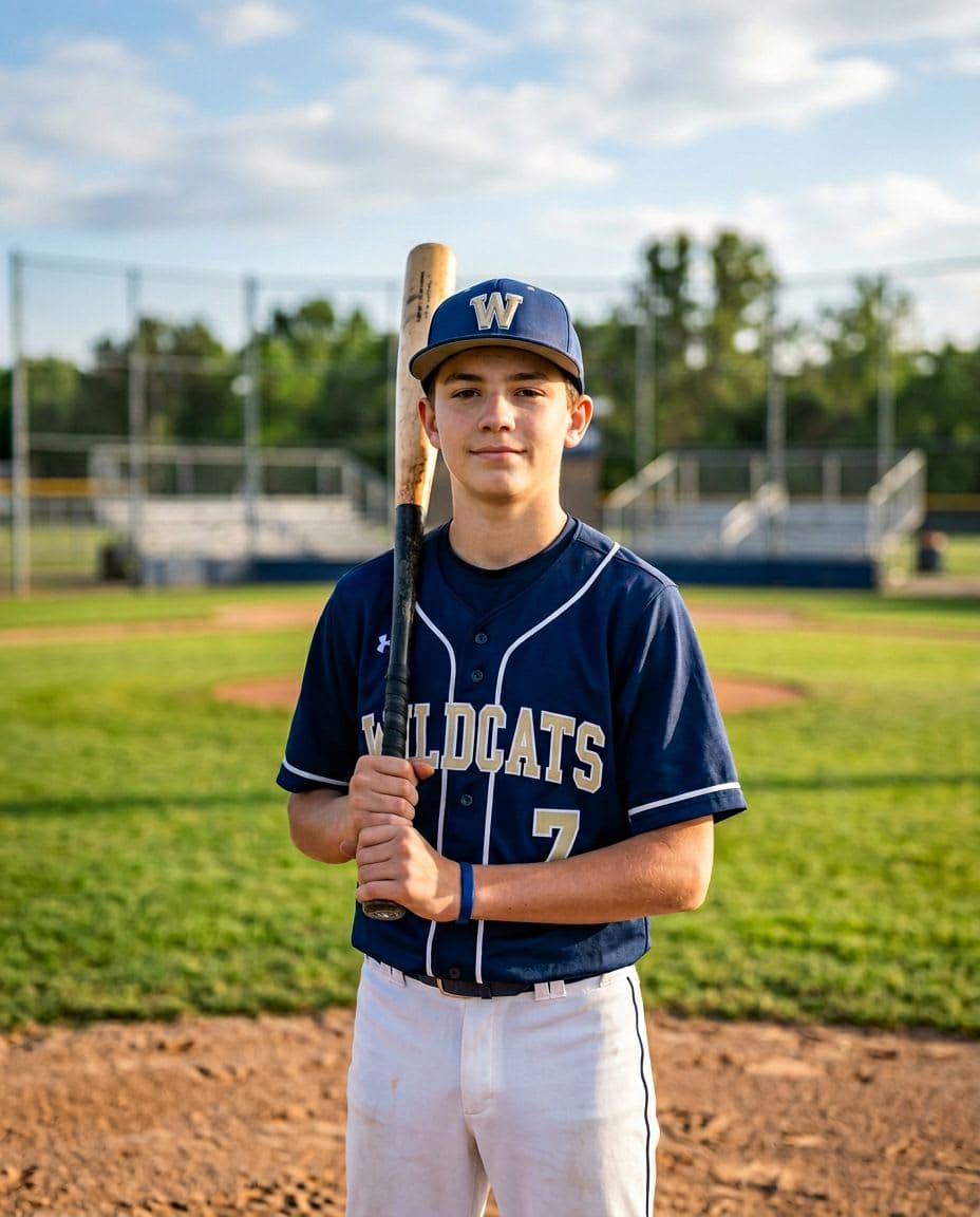 AI-enhanced sports portrait — Baseball Classic Bat