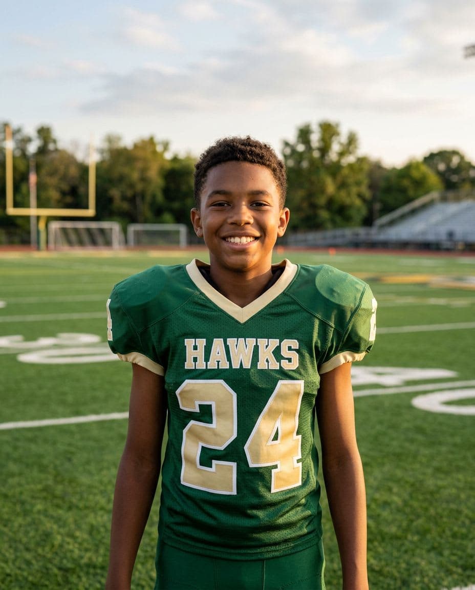 AI-enhanced sports portrait — American Football Classic Headshot