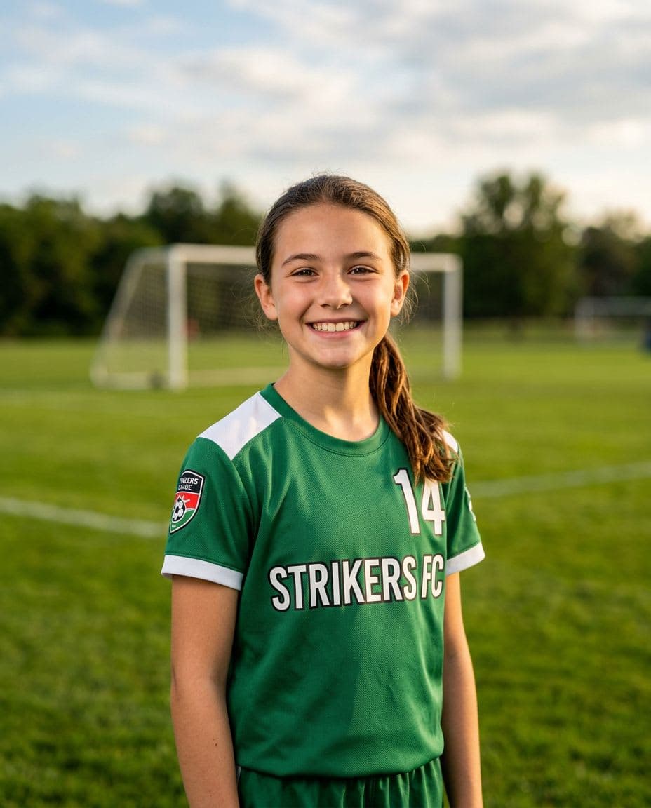 AI-enhanced sports portrait — Soccer Classic Headshot